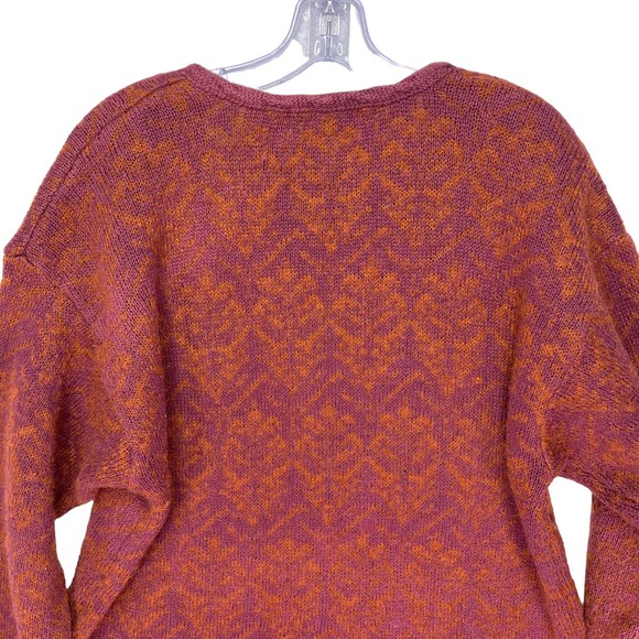 Nipon Studio Women's Vintage Sweater Embroidered Fringe Wool Cotton Red XL - Picture 10 of 16